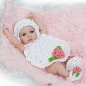 🆕Kids 10inch Mini Silicone Vinyl Full Body Reborn Baby Dolls for Girl